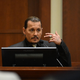 Johnny Depp testifying in court on April 19.